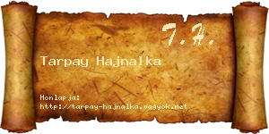 Tarpay Hajnalka névjegykártya