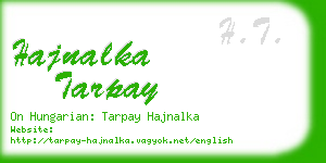 hajnalka tarpay business card